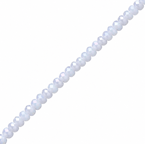 SNOW WHITE AB Faceted Glass Rondelle Beads – 10x8mm Faceted Glass Rondelle Beads – 10x8mm