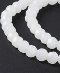 MEDIUM WHITE Faceted Round Glass Bead Strands – 4mm Faceted Round Glass Bead Strands – 4mm