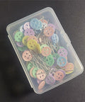 Flat Head Straight Iron Pins, Plastic 4-Hole Button Head Sewing Positioning Pins Flat Head Straight Iron Pins, Plastic 4-Hole Button Head Sewing Positioning Pins