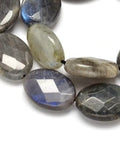 Flat Oval Natural Labradorite Bead Strands, Faceted, 10x8x4mm Flat Oval Natural Labradorite Bead Strands, Faceted, 10x8x4mm