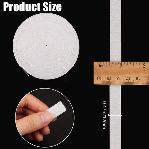 Flat Polyester Elastic Cord – 12mm Wide (White) sold by the meter Flat Polyester Elastic Cord – 12mm Wide (White) sold by the meter