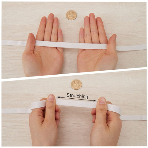 Flat Polyester Elastic Cord – 12mm Wide (White) sold by the meter Flat Polyester Elastic Cord – 12mm Wide (White) sold by the meter