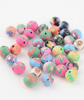 Flower Pattern Polymer Clay Round Beads, Mixed Color 8mm Flower Pattern Polymer Clay Round Beads, Mixed Color 8mm