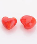 Foil Glass Beads, Heart, Red Size: about 12mm Foil Glass Beads, Heart, Red Size: about 12mm