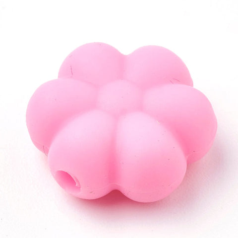 PINK Food Grade Eco-Friendly Silicone Beads, Chewing Beads For Teethers, DIY Nursing Making, Flowerr, 14mm Food Grade Eco-Friendly Silicone Beads, Chewing Beads For Teethers, DIY Nursing Making, Flowerr, 14mm