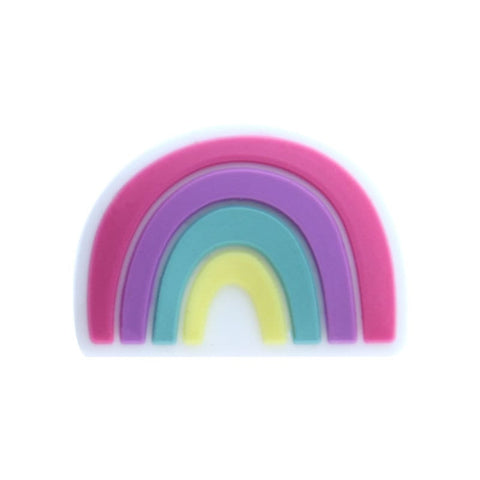 Food Grade Eco-Friendly Silicone Focal Beads, Rainbow Colorful Beads, 25x18mm Food Grade Eco-Friendly Silicone Focal Beads, Rainbow Colorful Beads, 25x18mm