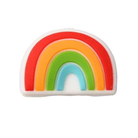 Food Grade Eco-Friendly Silicone Rainbow Beads, Colorful DIY Beads, 18x25.5x9mm Food Grade Eco-Friendly Silicone Rainbow Beads, Colorful DIY Beads, 18x25.5x9mm