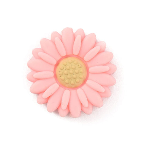 PINK Food Grade Eco-Friendly Silicone Teething Beads, Daisy, 19.5x7.5mm Food Grade Eco-Friendly Silicone Teething Beads, Daisy, 19.5x7.5mm