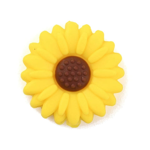 YELLOW Food Grade Eco-Friendly Silicone Teething Beads, Daisy, 19.5x7.5mm Food Grade Eco-Friendly Silicone Teething Beads, Daisy, 19.5x7.5mm