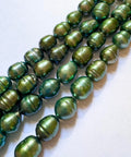 Freshwater Pearls 10-11mm Rice Shape – Green Freshwater Pearls 10-11mm Rice Shape – Green