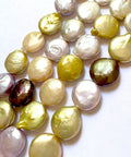 Freshwater Pearls, Flat Round, Mixed Colors, 12-13mm Freshwater Pearls, Flat Round, Mixed Colors, 12-13mm