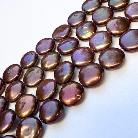 CHOCOLATE Freshwater Pearls, Flat Round, Mixed Colors, 12-13mm Freshwater Pearls, Flat Round, Mixed Colors, 12-13mm