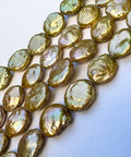 GOLD Freshwater Pearls, Flat Round, Mixed Colors, 12-13mm Freshwater Pearls, Flat Round, Mixed Colors, 12-13mm