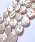 Freshwater Pearls, Flat Round, White, 15-16mm Freshwater Pearls, Flat Round, White, 15-16mm