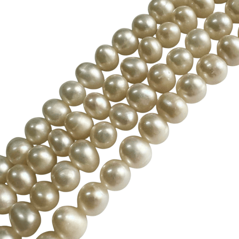 Freshwater Potato Pearls 5-6mm White – Natural Pearl Beads, 0.8mm Hole Freshwater Potato Pearls 5-6mm White – Natural Pearl Beads, 0.8mm Hole