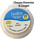 Gilt (Gold) Coloured Copper Craft Wire for Decorative & Jewellery Crafts Gilt (Gold) Coloured Copper Craft Wire for Decorative & Jewellery Crafts