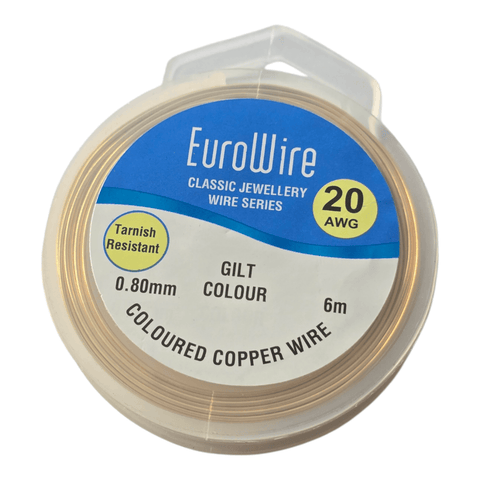 0.8mm / 6 meters Gilt (Gold) Coloured Copper Craft Wire for Decorative & Jewellery Crafts Gilt (Gold) Coloured Copper Craft Wire for Decorative & Jewellery Crafts