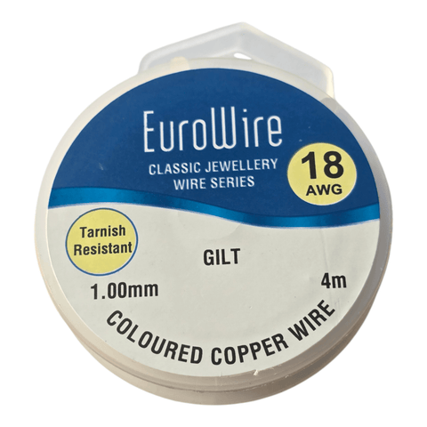 1mm / 4 meters Gilt (Gold) Coloured Copper Craft Wire for Decorative & Jewellery Crafts Gilt (Gold) Coloured Copper Craft Wire for Decorative & Jewellery Crafts