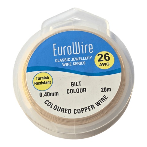 0.4mm / 20 meters Gilt (Gold) Coloured Copper Craft Wire for Decorative & Jewellery Crafts Gilt (Gold) Coloured Copper Craft Wire for Decorative & Jewellery Crafts
