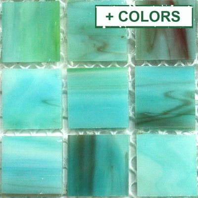 Glacier Hand-Cut Recycled Stained Glass Mosaic Tiles – 20mm Glacier Hand-Cut Recycled Stained Glass Mosaic Tiles – 20mm