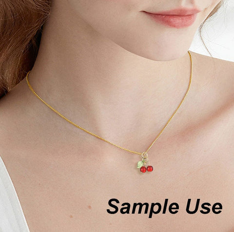 Glass & Acrylic Cherry Charms with 304 Stainless Steel Findings, 10x15mm Glass & Acrylic Cherry Charms with 304 Stainless Steel Findings, 10x15mm