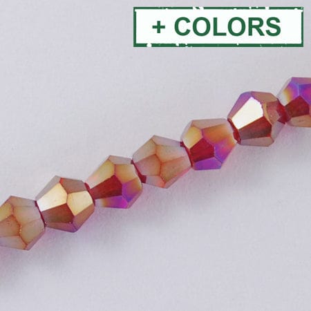 Glass Beads Faceted, Bicone, 3x3~3.5mm Glass Beads Faceted, Bicone, 3x3~3.5mm