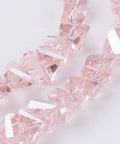 TRANSPARENT PINK AB Glass Beads, Faceted, Triangle, 5x4.5x6mm Glass Beads, Faceted, Triangle, 5x4.5x6mm