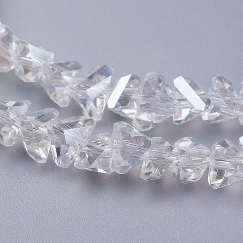 TRANSPARENT CLEAR AB Glass Beads, Faceted, Triangle, 5x4.5x6mm Glass Beads, Faceted, Triangle, 5x4.5x6mm