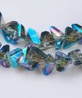 TRANSPARENT RAINBOW DARK CYAN Glass Beads, Faceted, Triangle, 5x4.5x6mm Glass Beads, Faceted, Triangle, 5x4.5x6mm