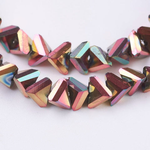 ROSE GOLD Glass Beads, Faceted, Triangle, 5x4.5x6mm Glass Beads, Faceted, Triangle, 5x4.5x6mm