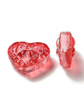 Glass Beads, Heart with Bowknot, Red, 14x16x7.5mm Glass Beads, Heart with Bowknot, Red, 14x16x7.5mm