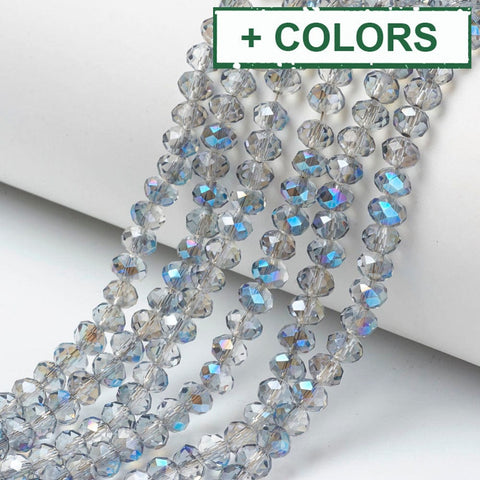 Glass Beads Strands, Faceted, Rondelle, 4x3mm Glass Beads Strands, Faceted, Rondelle, 4x3mm