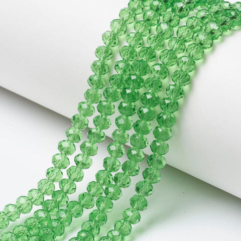 LIME Glass Beads Strands, Faceted, Rondelle, 6x5mm Glass Beads Strands, Faceted, Rondelle, 6x5mm