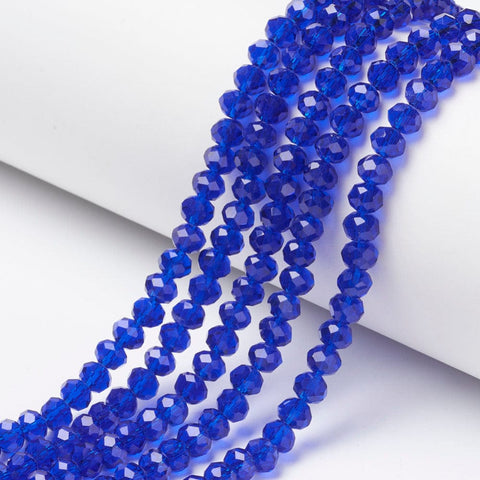 BLUE Glass Beads Strands, Faceted, Rondelle, 6x5mm Glass Beads Strands, Faceted, Rondelle, 6x5mm