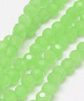 SPRING GREEN Glass Beads Strands, Faceted, Round, 4mm Glass Beads Strands, Faceted, Round, 4mm