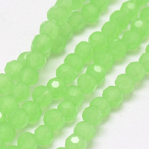 SPRING GREEN Glass Beads Strands, Faceted, Round, 4mm Glass Beads Strands, Faceted, Round, 4mm