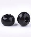 BLACK Glass European Beads, Large Hole Beads, Rondelle 14-15mm Glass European Beads, Large Hole Beads, Rondelle 14-15mm