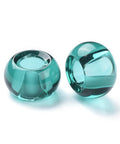 TEAL Glass European Beads, Large Hole Beads, Rondelle 14-15mm Glass European Beads, Large Hole Beads, Rondelle 14-15mm
