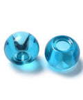 SKY BLUE Glass European Beads, Large Hole Beads, Rondelle 14-15mm Glass European Beads, Large Hole Beads, Rondelle 14-15mm