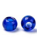 ROYAL BLUE Glass European Beads, Large Hole Beads, Rondelle 14-15mm Glass European Beads, Large Hole Beads, Rondelle 14-15mm