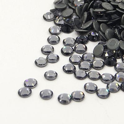 BLACK DIAMOND Glass Hotfix Rhinestone, Flat Back & Faceted, Half Round, 4.6-4.8mm Glass Hotfix Rhinestone, Flat Back & Faceted, Half Round, 4.6-4.8mm