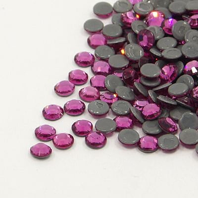 RUBY Glass Hotfix Rhinestone, Flat Back & Faceted, Half Round, 4.6-4.8mm Glass Hotfix Rhinestone, Flat Back & Faceted, Half Round, 4.6-4.8mm