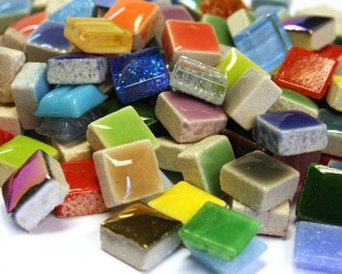 MIX Glass Mosaic Tiles – 25x25mm Mixed Finish Glass Mosaic Tiles – 25x25mm Mixed Finish