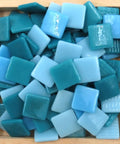 LIGHT BLUE Glass Mosaic Tiles – 25x25mm Mixed Finish Glass Mosaic Tiles – 25x25mm Mixed Finish