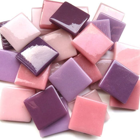 PURPLES Glass Mosaic Tiles – 25x25mm Mixed Finish Glass Mosaic Tiles – 25x25mm Mixed Finish