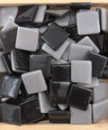 ASH COAL Glass Mosaic Tiles – 25x25mm Mixed Finish Glass Mosaic Tiles – 25x25mm Mixed Finish