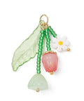Glass & Opaque Acrylic Beaded Flower Pendant, Red Charms Glass & Opaque Acrylic Beaded Flower Pendant, Red Charms