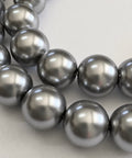 AGED SILVER Glass Pearl Beads, Round, 16mm Glass Pearl Beads, Round, 16mm