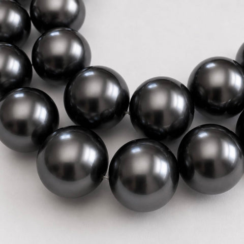 GUNMETAL Glass Pearl Beads, Round, 16mm Glass Pearl Beads, Round, 16mm