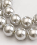 SILVER Glass Pearl Beads, Round, 16mm Glass Pearl Beads, Round, 16mm